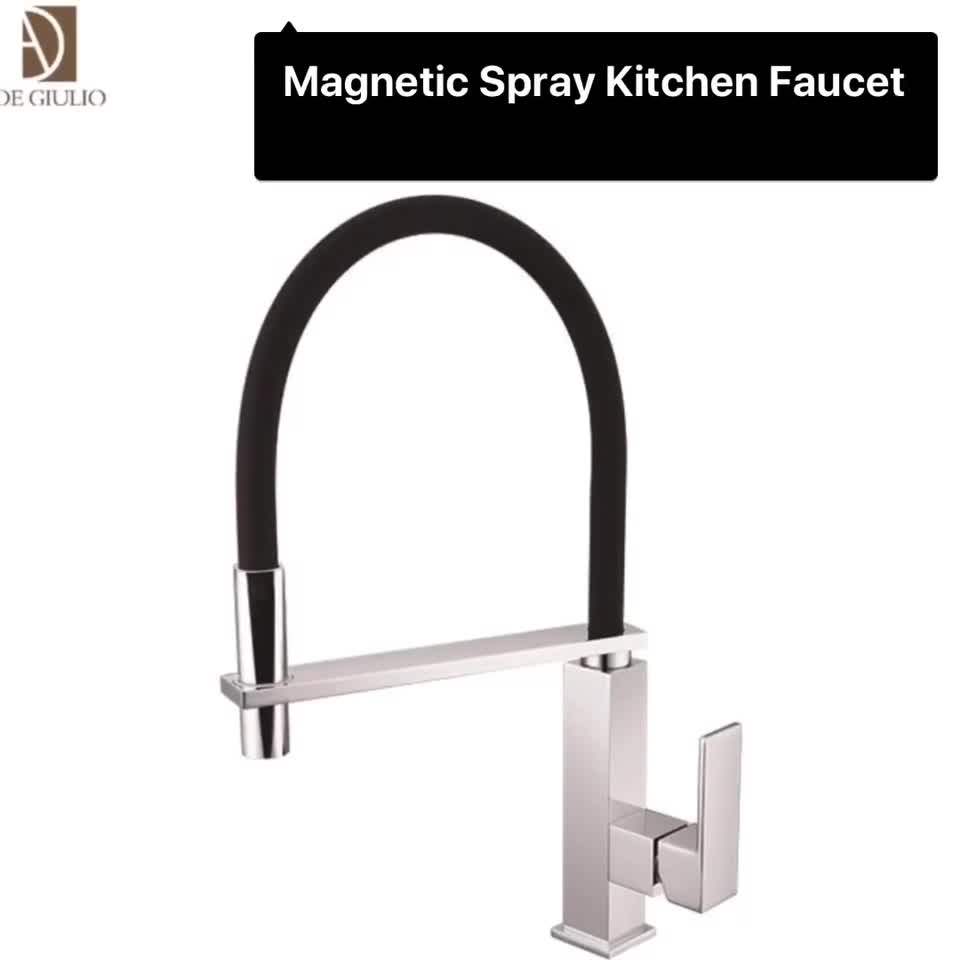 Spray Kitchen Faucet With Black Flexible Rubber Pvc Hose