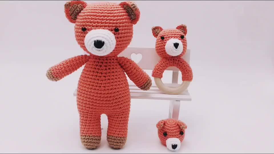 Wholesale Baby Crochet Amigurumi Plush Teddy Bear 100 Handmade Knitted