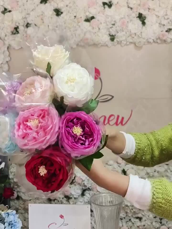 Snm201 Home Decoration Fake Flower Real Touch Artificial Austin Rose