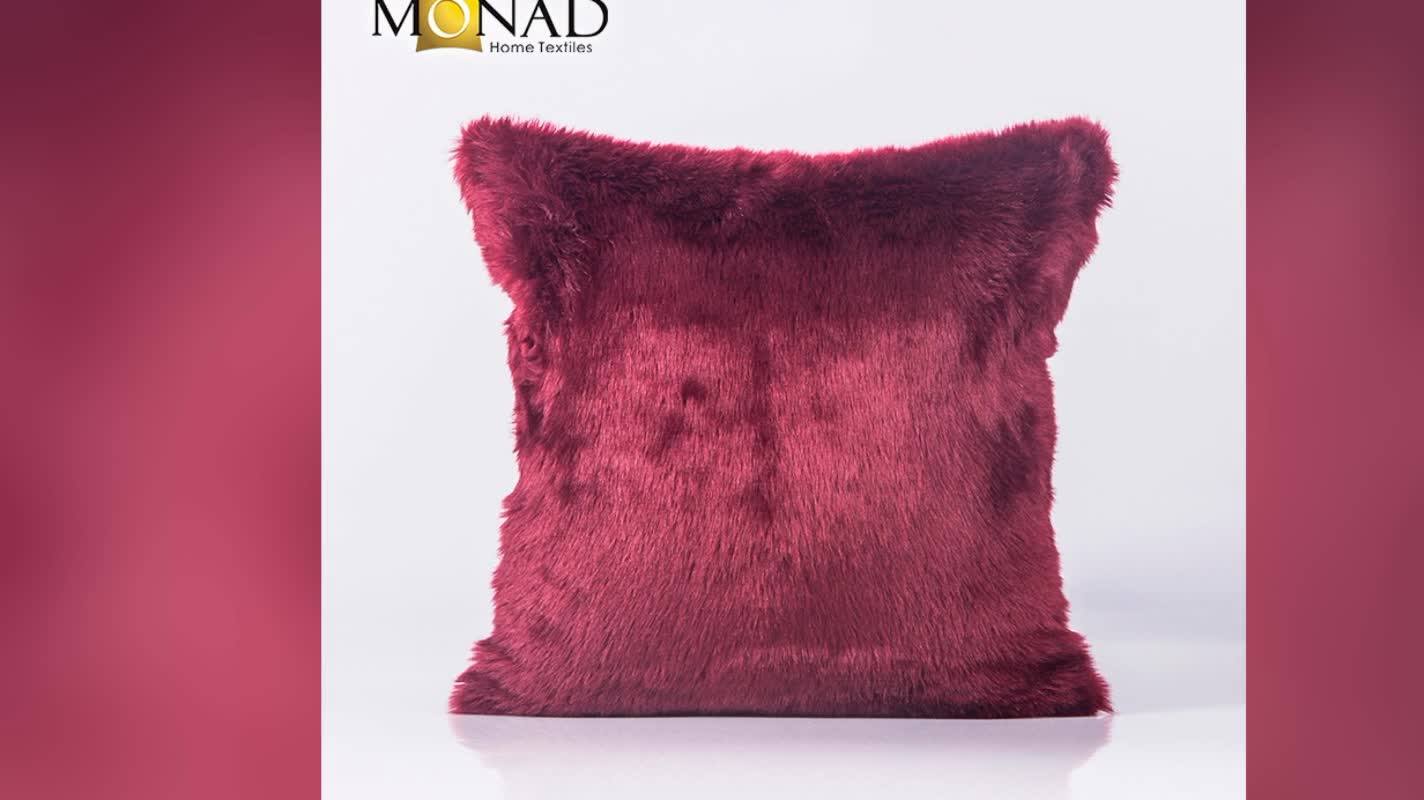 Luxury Plush Mongolian Deep Grey Faux Fur Cushion Cover For Chair Buy