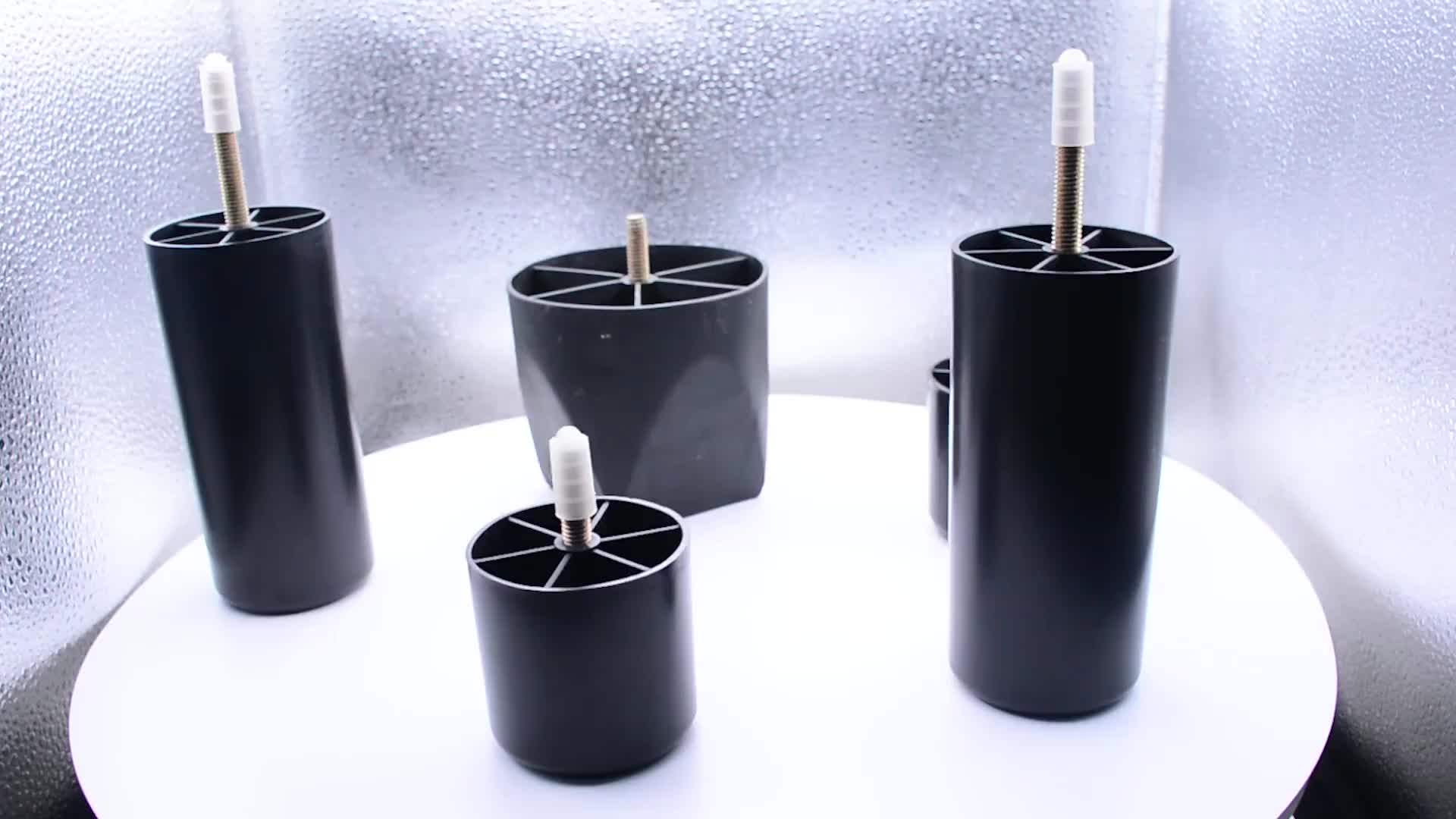 Custom Black Sofa Leg Plastic Furniture Legs Plastic Sofa Feet For