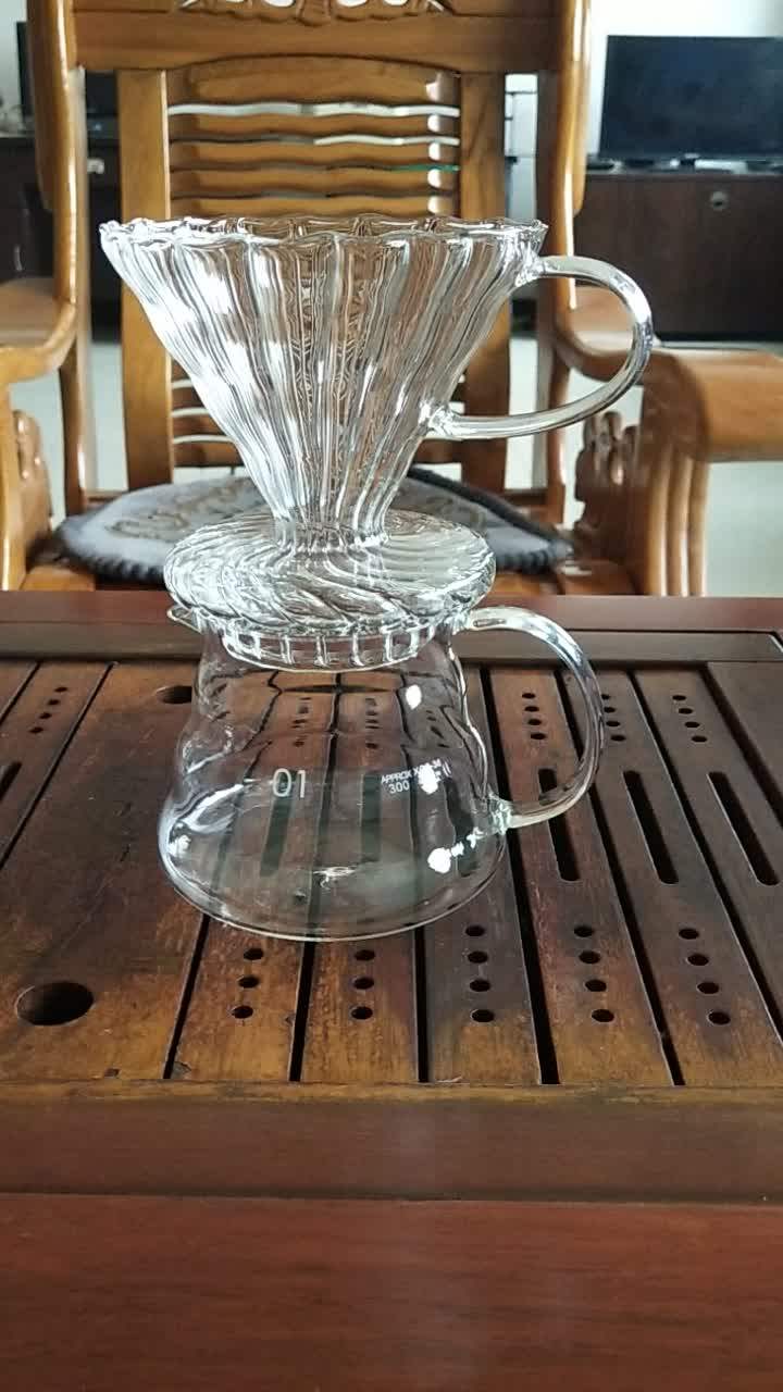 Glass Coffee Dripper Pot Transparent Coffee Pot/ Tools With Cone Filter