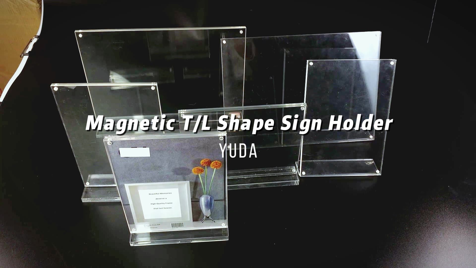 8.5x11 T Shaped Acrylic Sign Holder With Double Sided Display Stand Vertical Clear