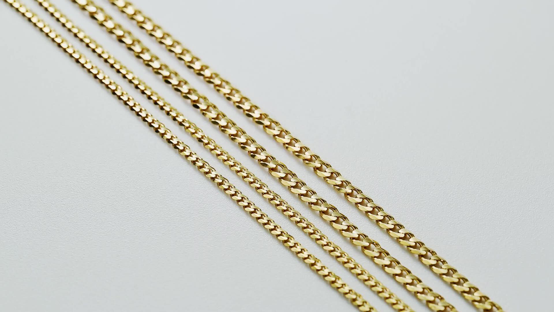 Gold Flat Cable Chain Nesilver 18k Pure Jewelry