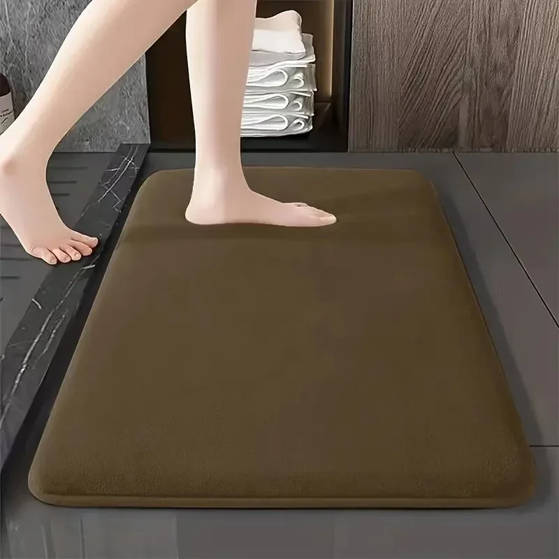 Cross-border Solid Color Bathroom Mat Bathroom Floor Mat Door Home Non-slip Foot Mat Absorbent Quick-drying Door Mat Amazon