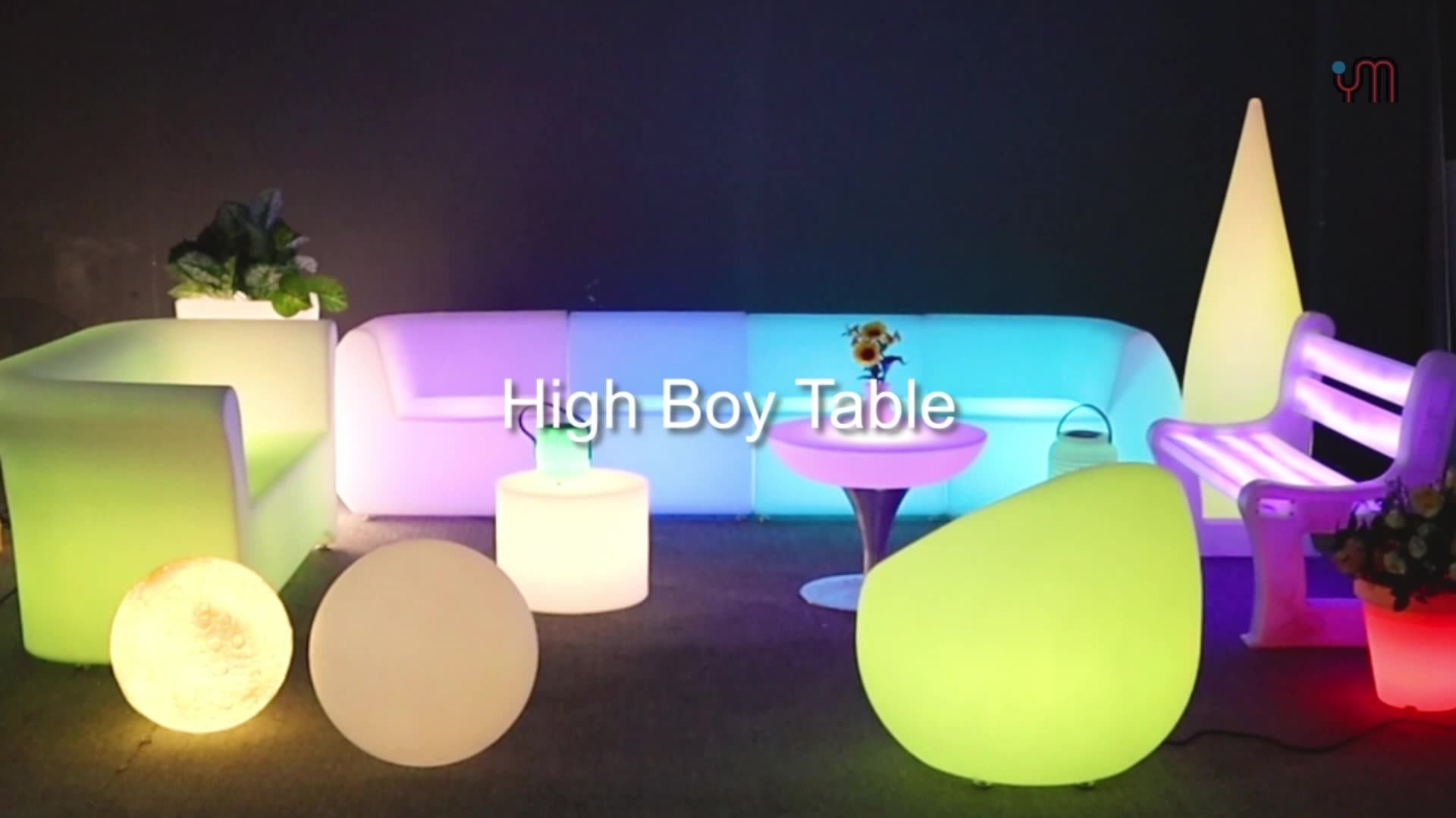 New Design Led Light Sofa Furniture Plastic Modern Indoor Led Living