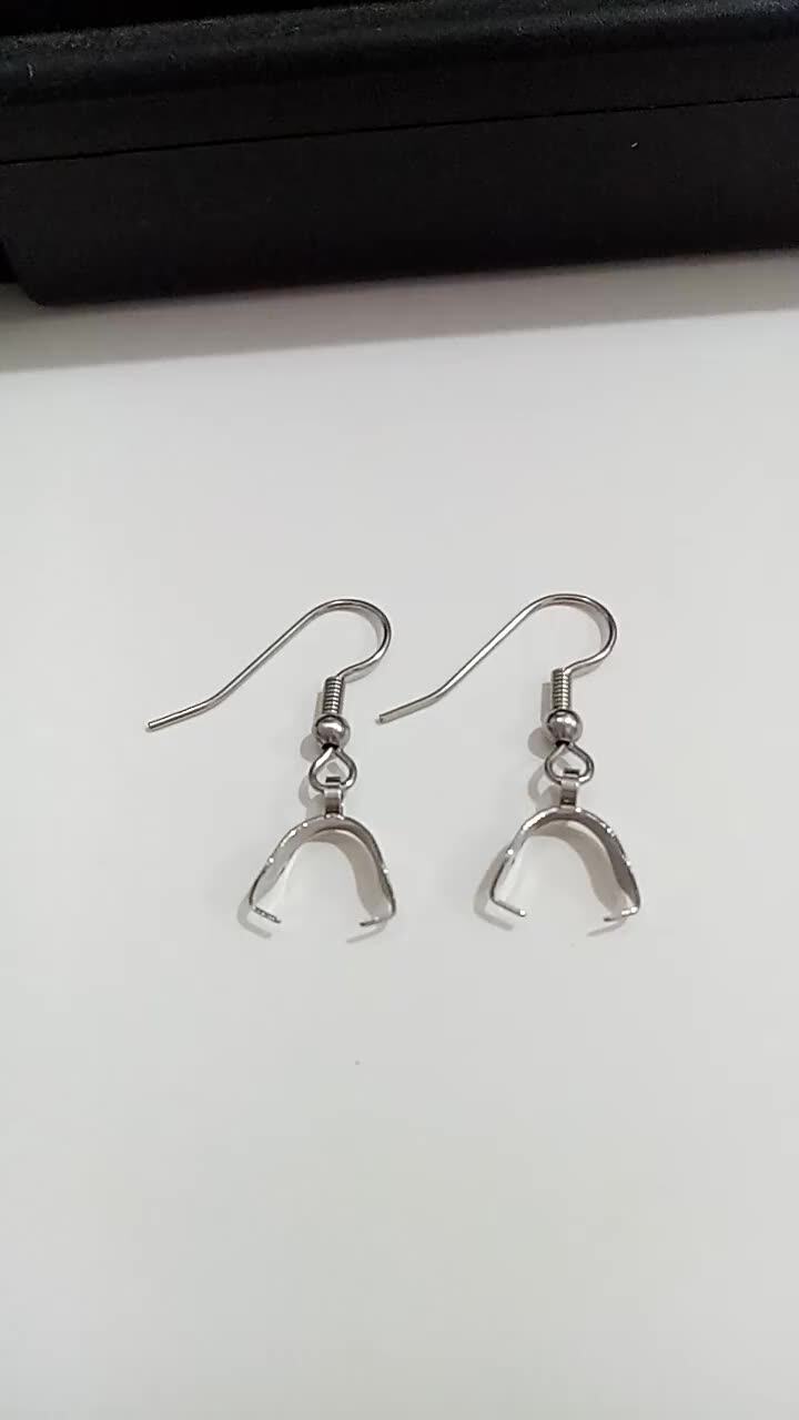 100pcs/bag Stainless Steel Earring Hooks With Peg Bail Clasp Pinch