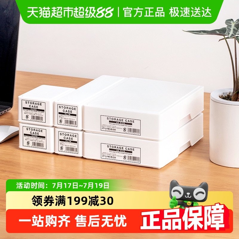 日本製輸入デスクトップ収納ボックス カード名刺雑貨収納ボックス 蓋付き プラスチック オフィス文具収納ボックス