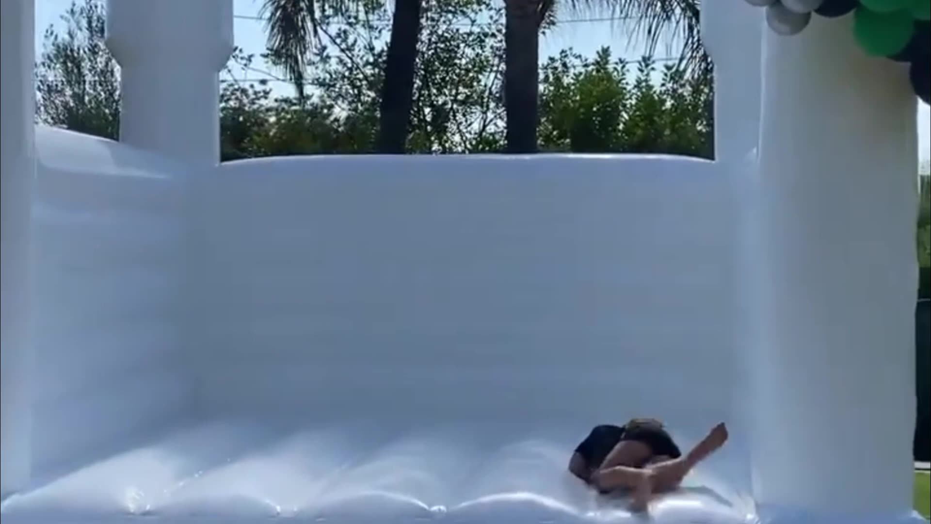 Kids Adults Moonwalk Ball Pit Slide Wedding Party Jumping White Bounce