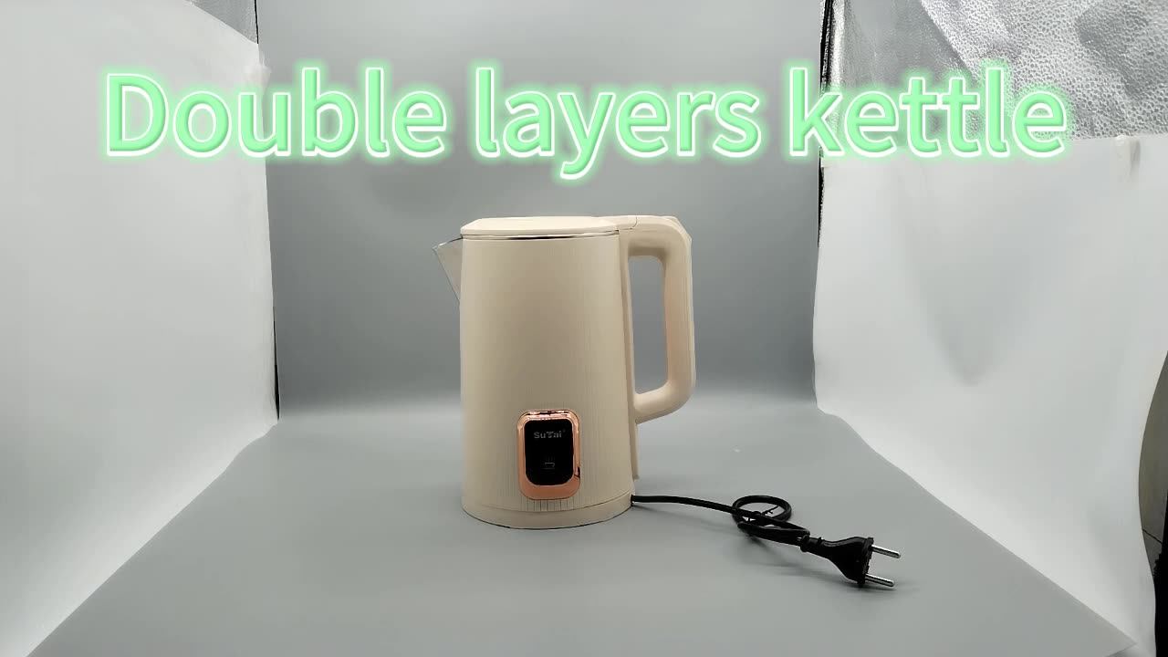 Fashionable New Design Electric Kettle 1.8 Liter Beige Cream Color