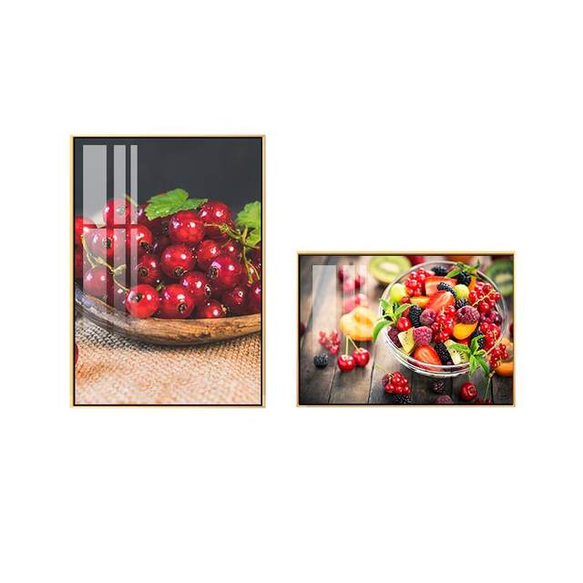 Fruit wall modern two-piece wall clock dining table decoration painting