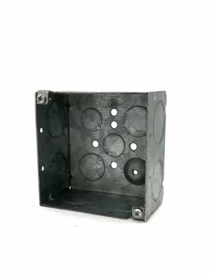 Metal Steel Outlet Electrical Junction Box,4''square Welded Conduit Box