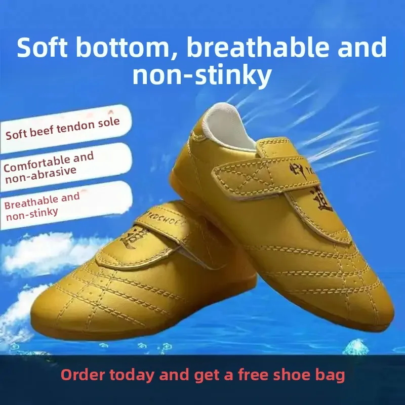 Taekwondo Shoes Boys Training Shoes Children Adult Martial Arts Girls Sanda Special Non-slip Beef Sole Breathable Shoes