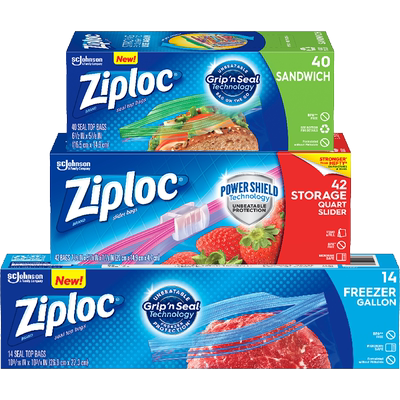 Ziploc密保诺进口家用食品袋保鲜袋密封组合装96只