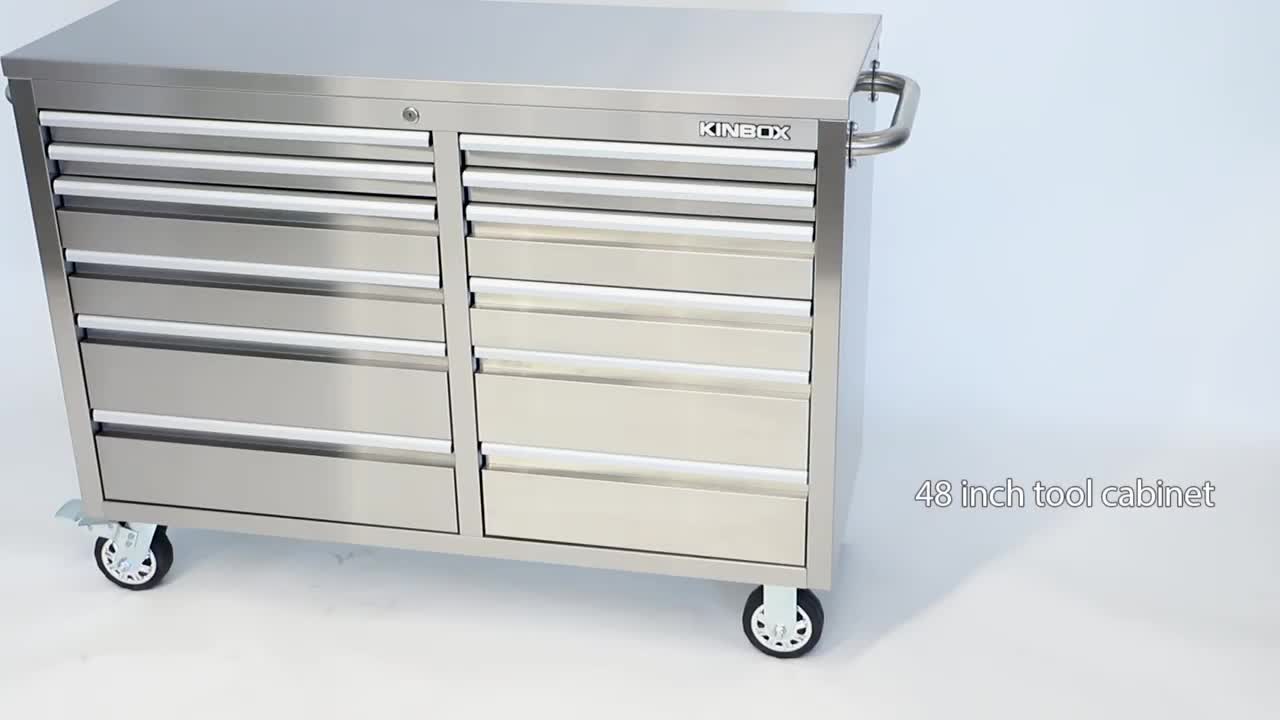 Kinbox 72 Inch Us General Tool Box With 15 Drawer Stainless Steel Tool