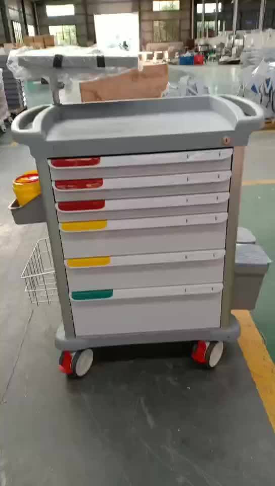 Cq08 Emergency Drugs Equipment Hospital Medical Cash Cart Trolley Hospital Furniture,Hospital
