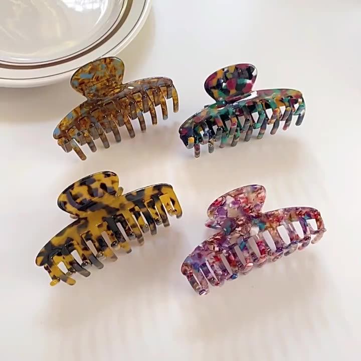 New Simple Girl Medium Hair Claw Plastic Back Head Hair Crab Claws