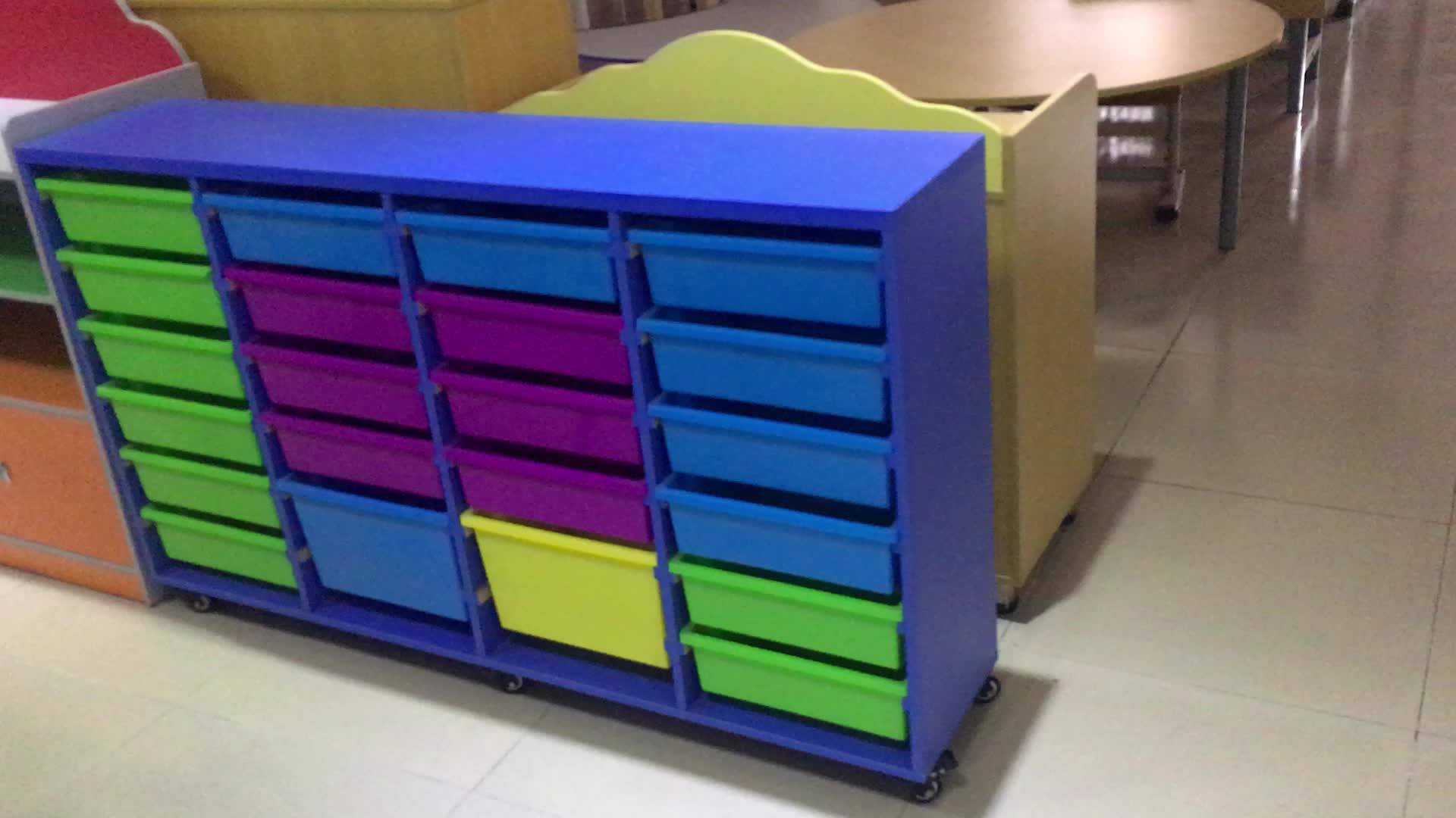 Kindergarten School Furniture Popular Kids Table Attached Chairs At