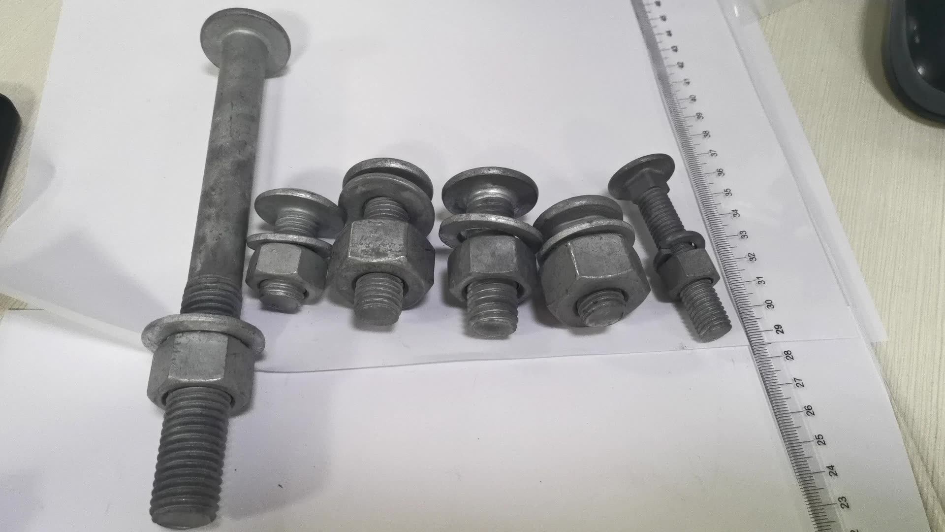 Hot Dip Galvanized Square Neck Bolts Step Bolts Hdg Mushroom Head