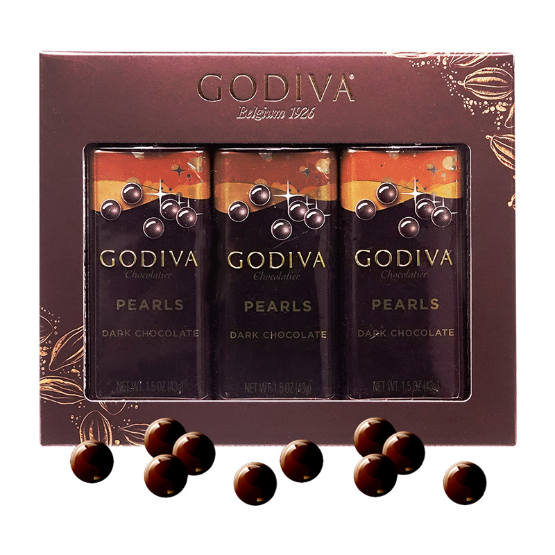 【进口】GODIVA/歌帝梵黑巧克力豆喜糖43g*3罐零食情人节礼物礼盒