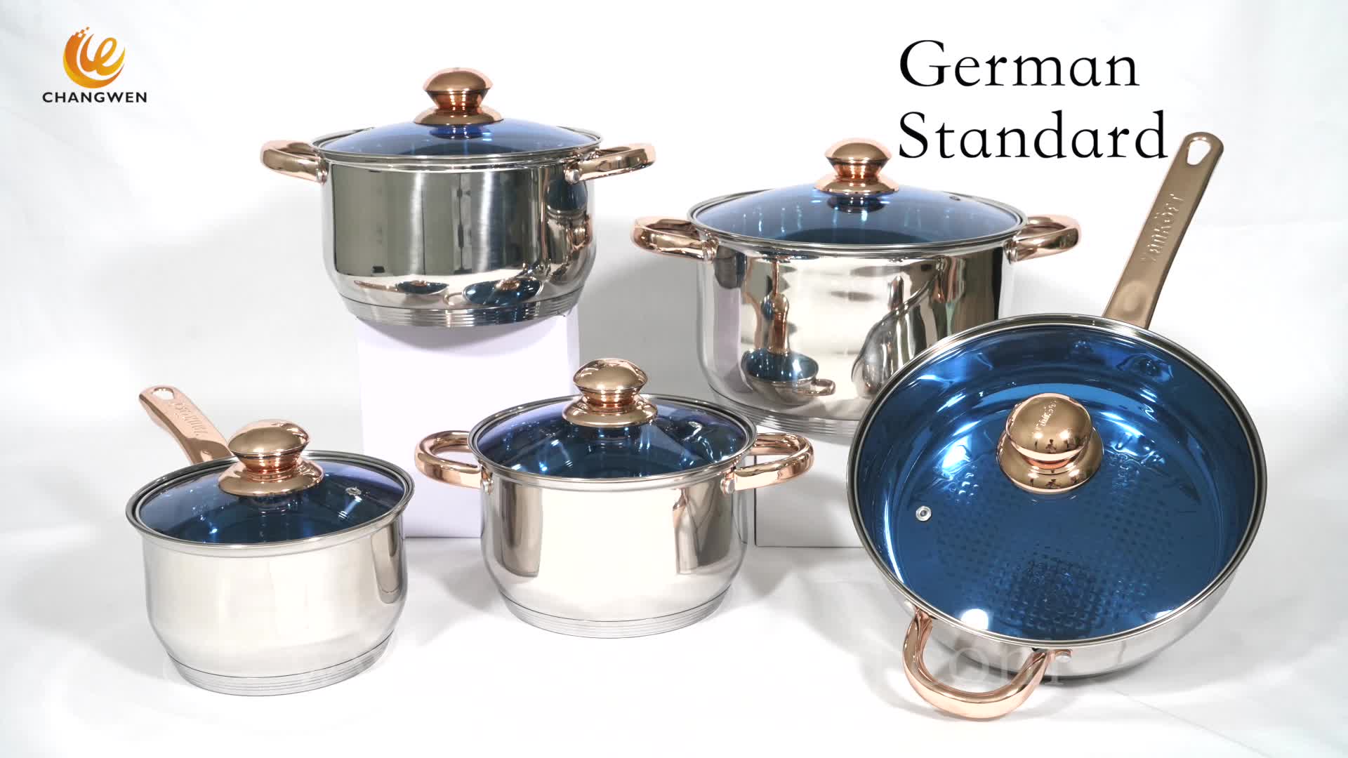 German Ss Belly Body Shape Pots And Pans Non Stick Cookware Sets