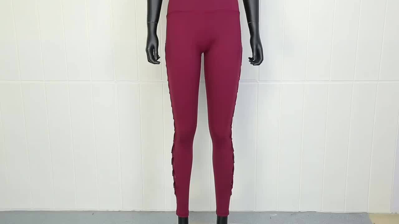 Nylon Spandex Custom Athletic Wear Dry Fit Suitable Mesh Leggings Women