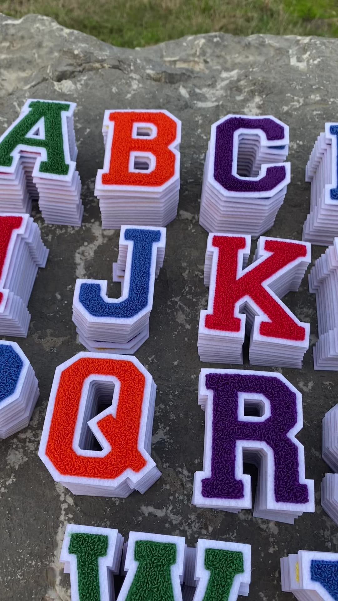 Wholesale Customization Alphabet Colourful Adhesive Chenille Varsity