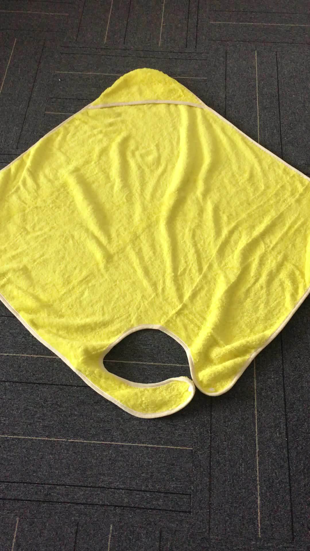 Custom Soft Hooded Hands Free Baby Towel Wrap Apron Baby Hooded Bath