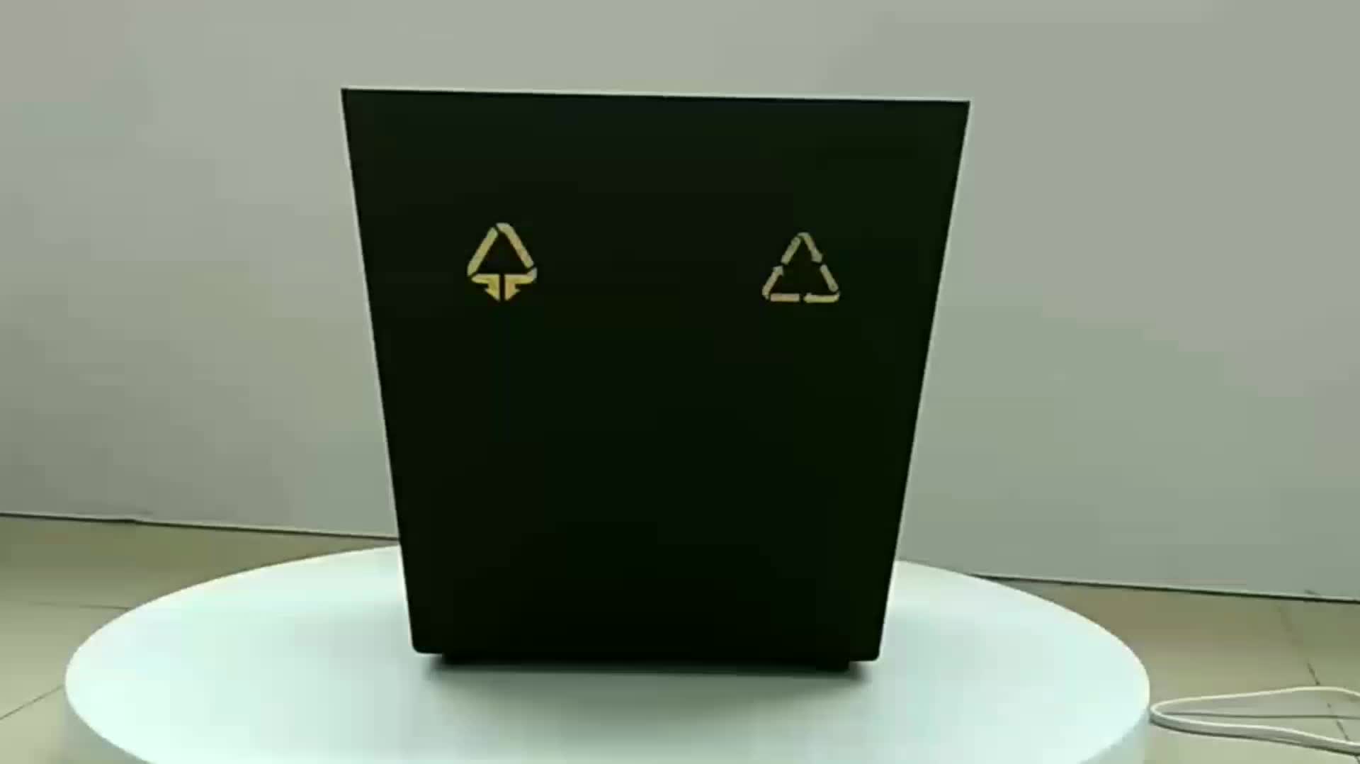 Hotel Room Double Layers 2 Compartment Leather Recycling Waste Bin