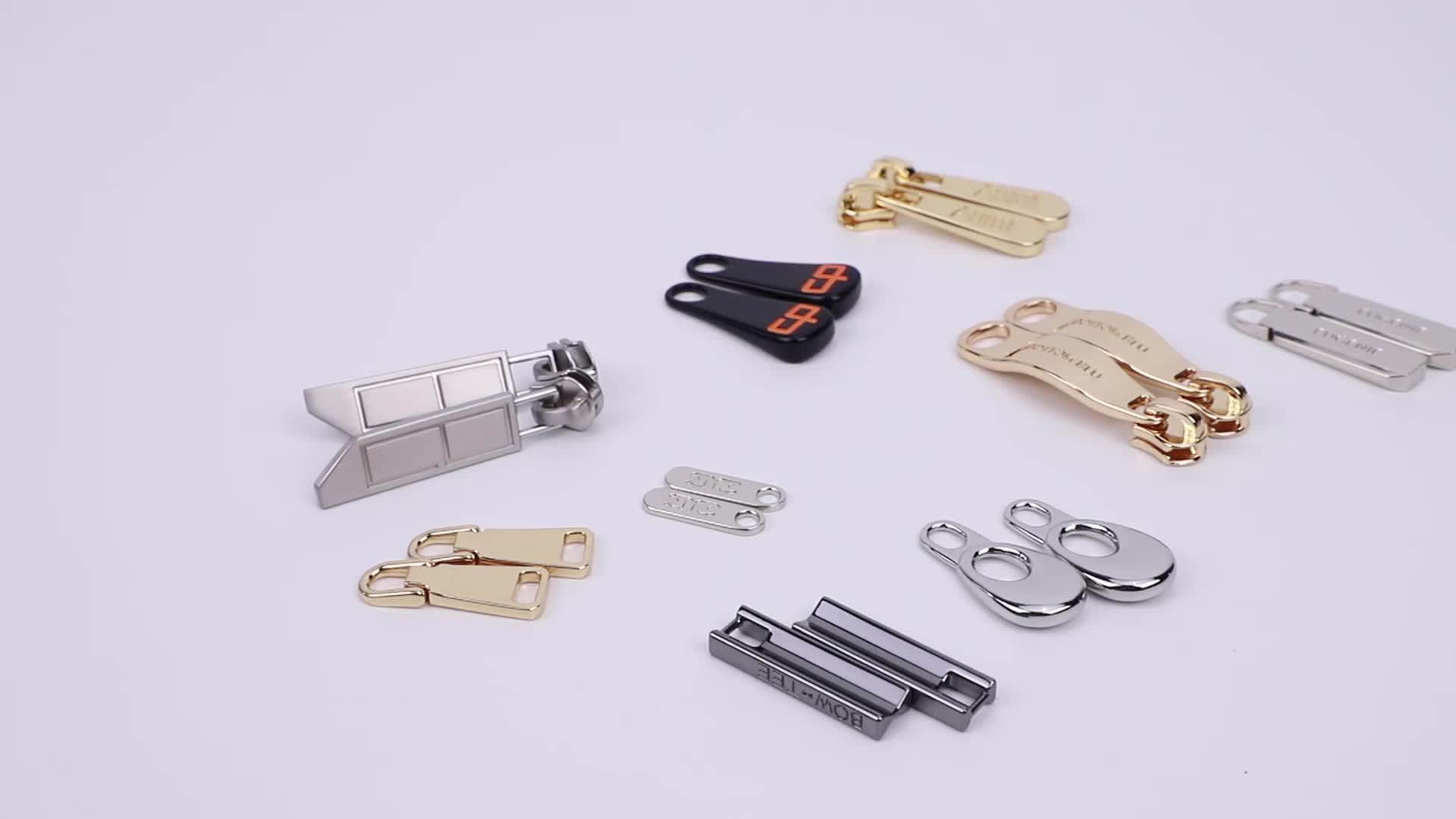 Custom Engraved Logo Metal Brand Zipper Pull Charms,Custom Made