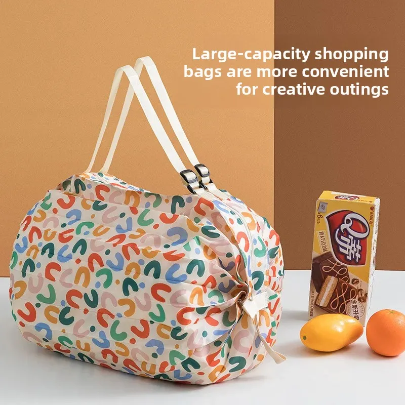 Japanese Foldable Eco-Friendly Shopping Bag Travel Shoulder Portable Thickened Grocery Bag Supermarket Eco-Friendly Bag Portable Bag