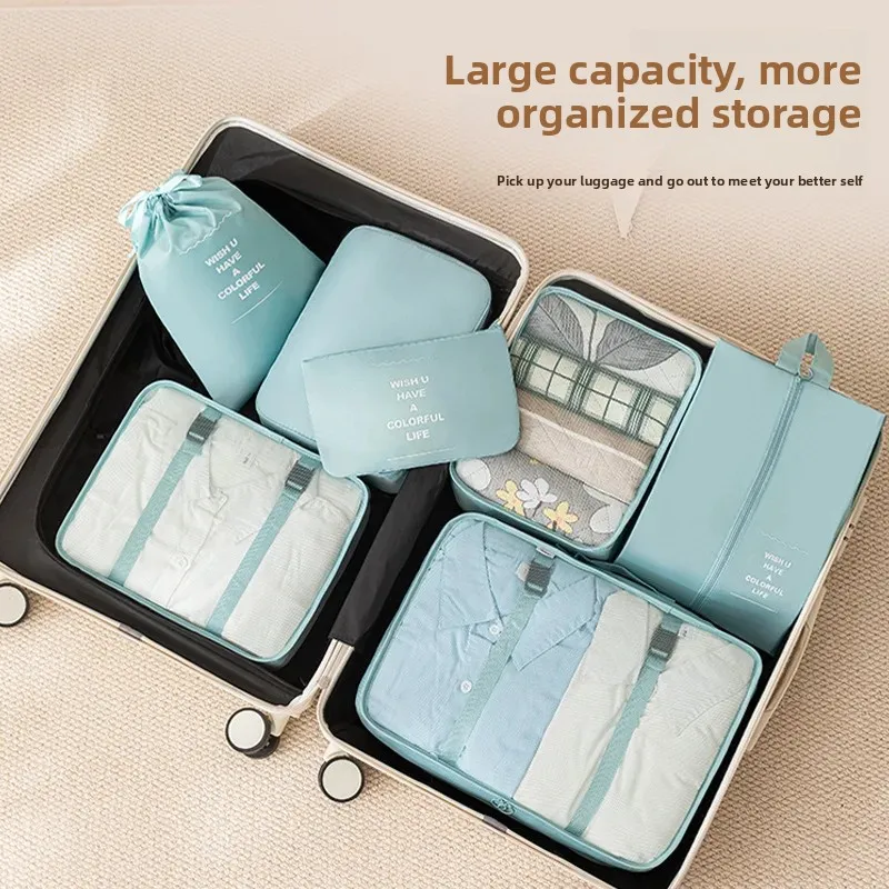 Handheld suitcase for traveling, capacious container, underwear, set