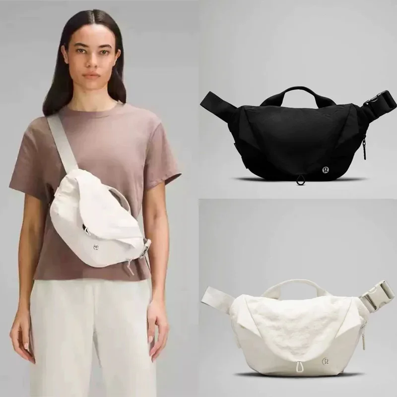 lululemon curved 3L Magnetic Bag Casual Sports Crossbody Bag Men's and Women's Fitness Waist Bag Cycling Bag Trendy