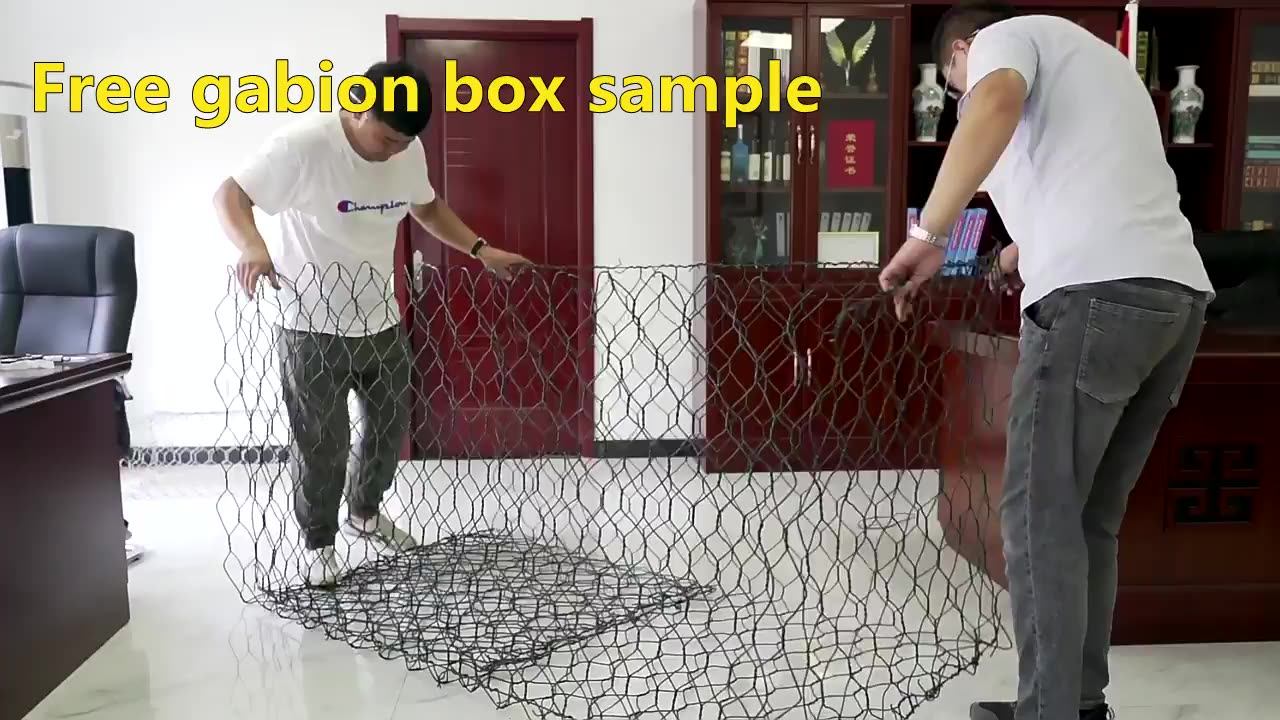 80x100mm 3x1x1m Hot Galvanized Gabion Boundary Wall Fence For Riverbank