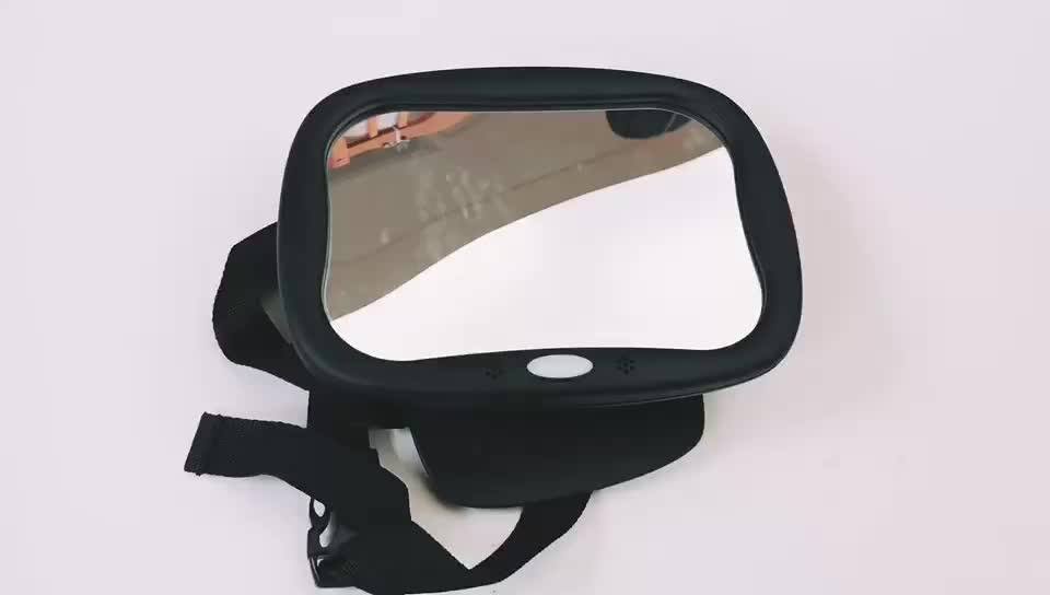 Smart Led Baby Car Seat Mirror Lighted Rearview Mirror With Remote