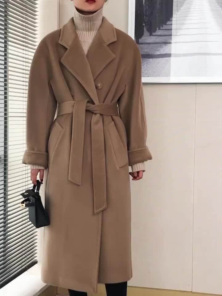 Wholesale 2021 New Women Double Face Cashmere Coats Winter Wool Coats