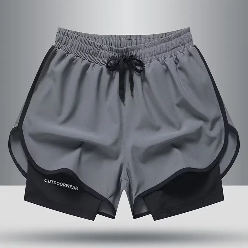 Sports shorts, trousers for gym, set for training, basketball protective underware for leisure, American style, for running