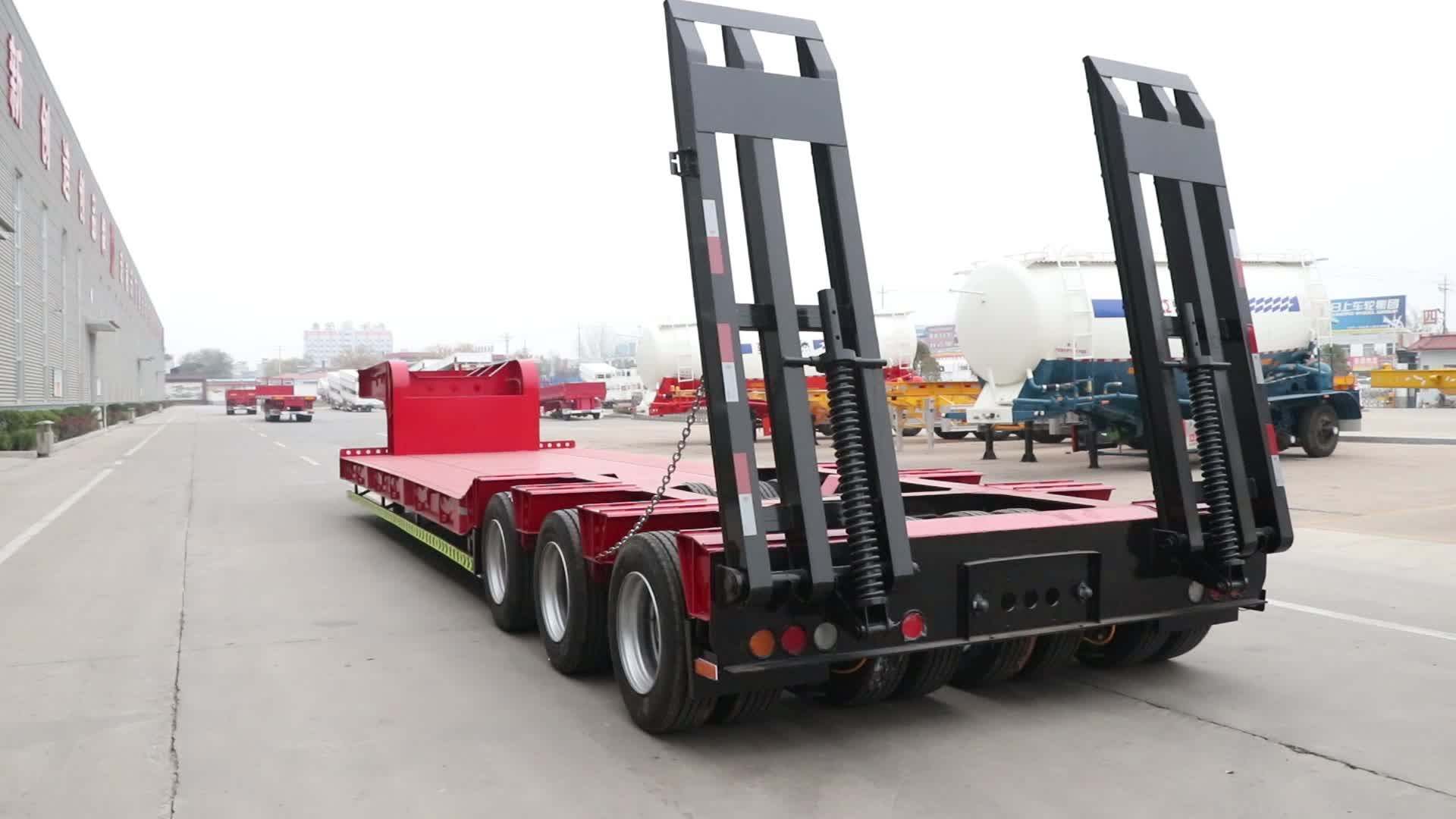 6 Axles In Three Lines Gooseneck Drop Deck Truck Low Bed Semi Trailer