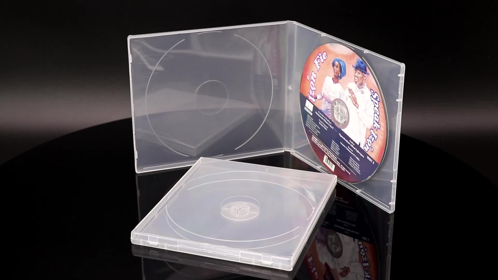 10mm Cd Jewel Case Holder Pp Cd Case Dvd Storage Box Double Disc Clear