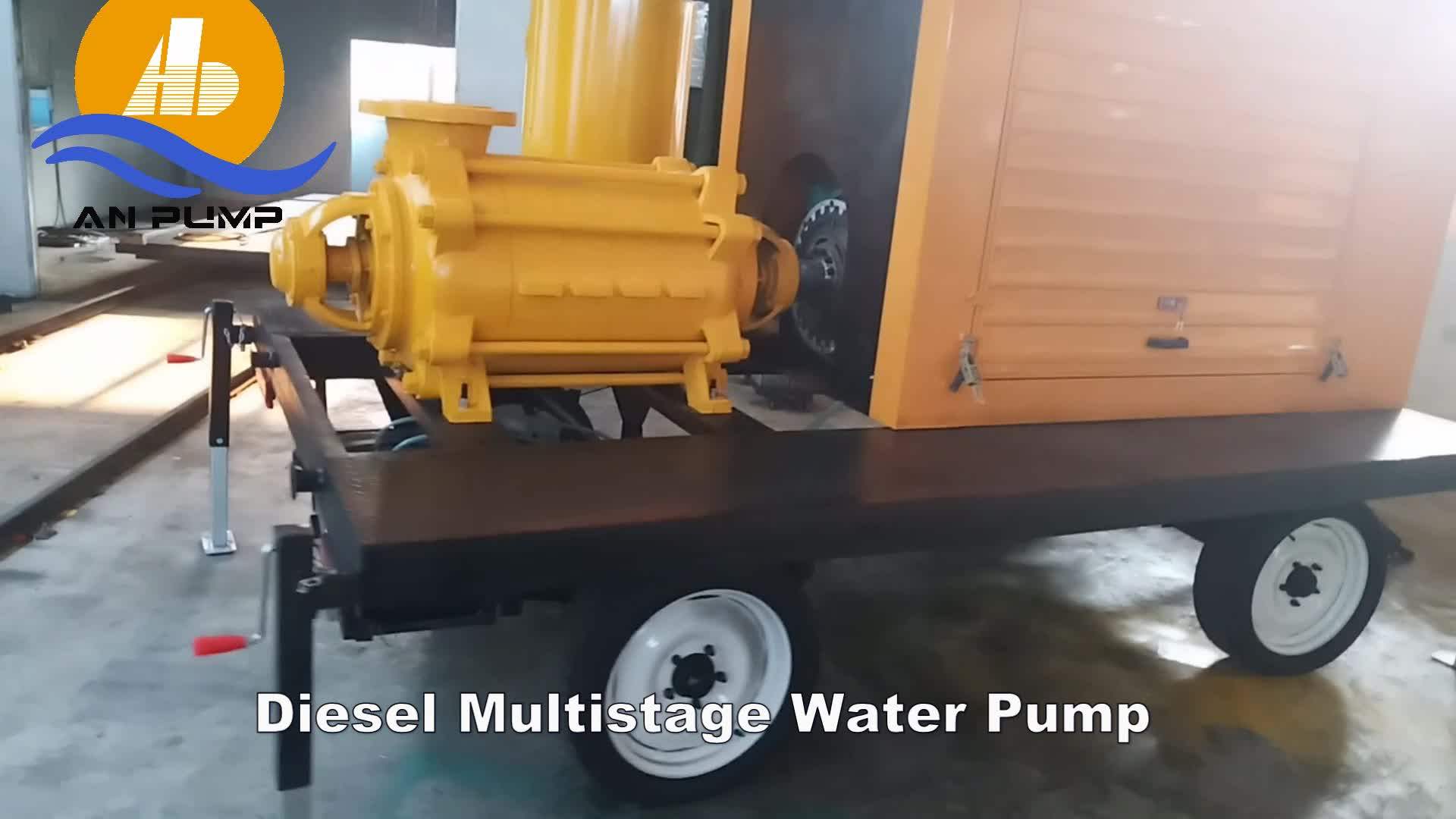 50kw mobile agricultural high capacity trailer diesel water pump for
