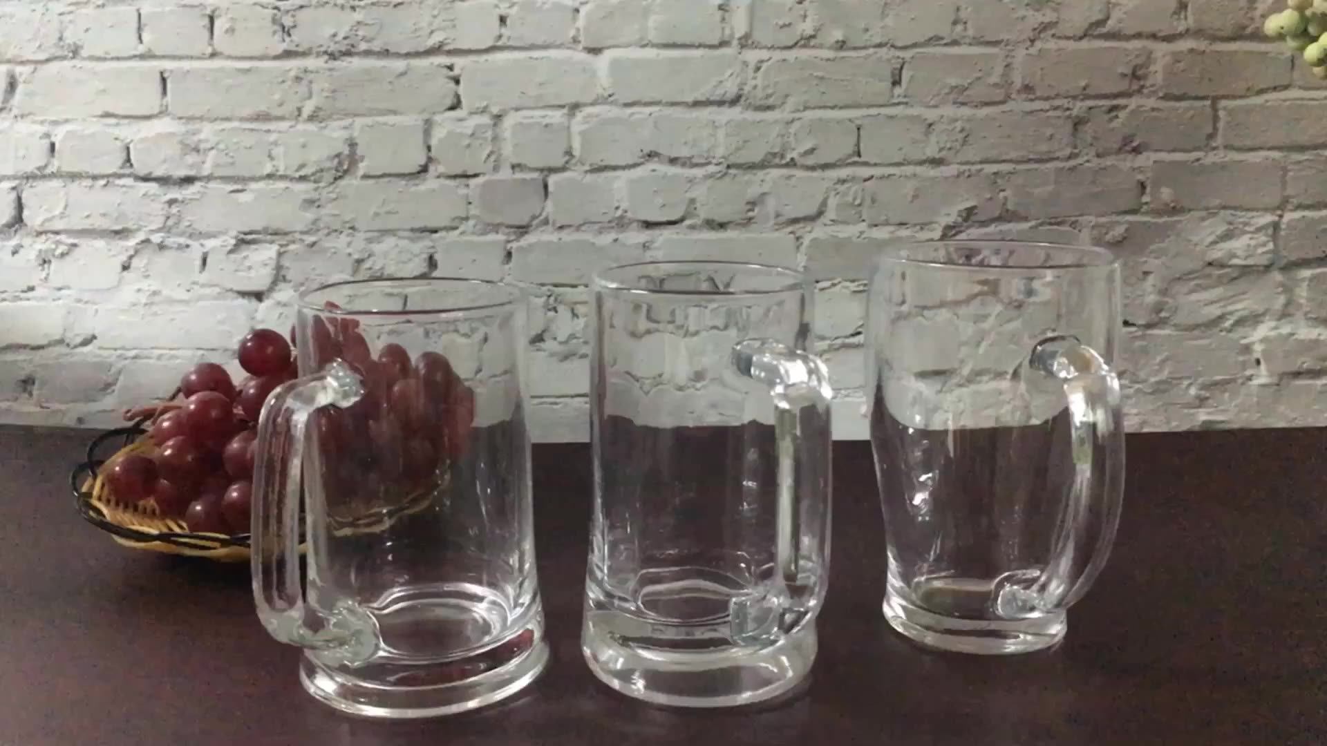 500ml Glasses Big Beer Mugs With Handle For Drinking Beer At Bar And