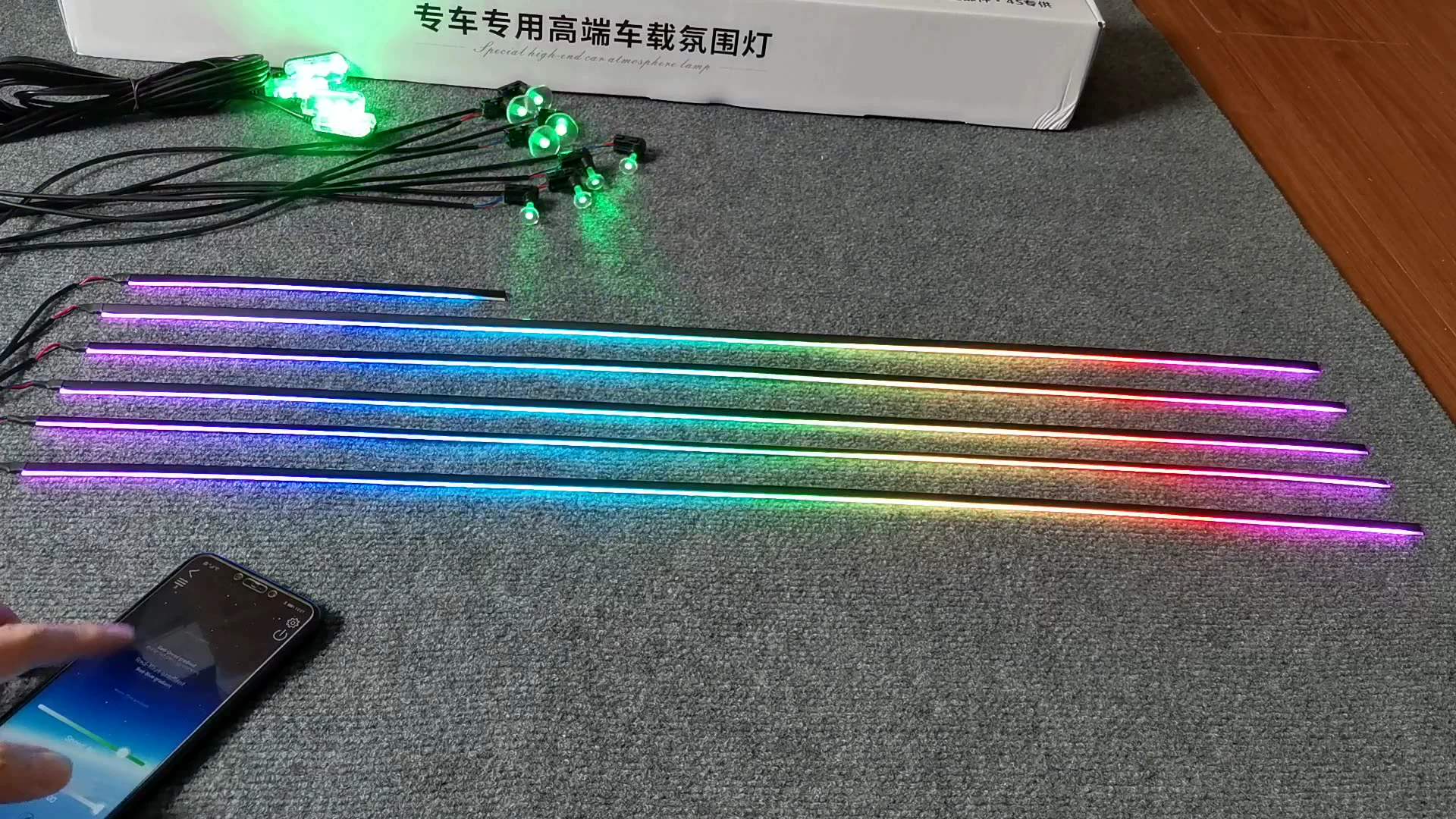 dodge charger headlights 6 in1 18 in 1 64 Color RGB Symphony Car Ambient Interior LED Acrylic Guide Fiber Optic Universal Decoration Atmosphere Lights foggy headlights