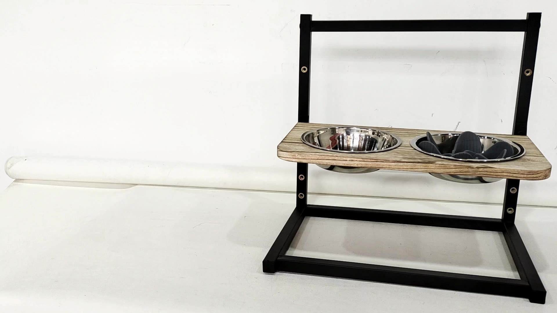 Jhmech Tall Dog Bowl Stand Stainless Steel Frame Raise Pet Feeder