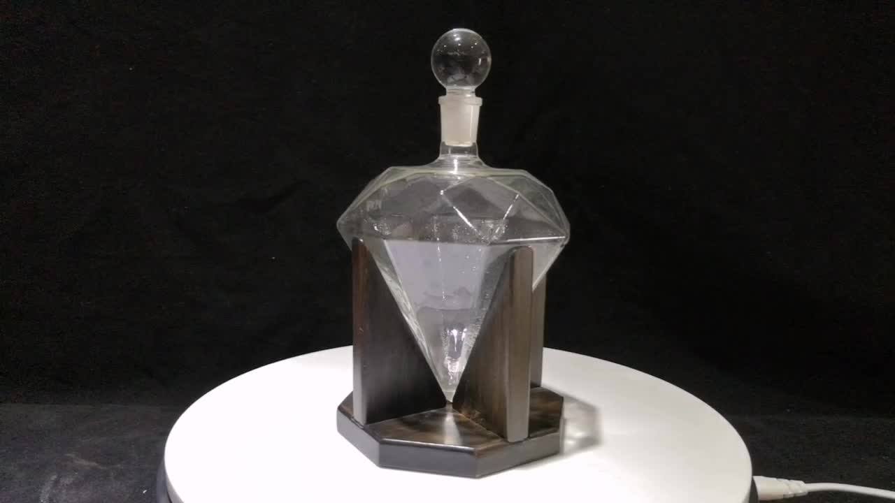 Amazon Hot Sale Liquor Decanter Handmade Diamond Glass Wine Bottle For