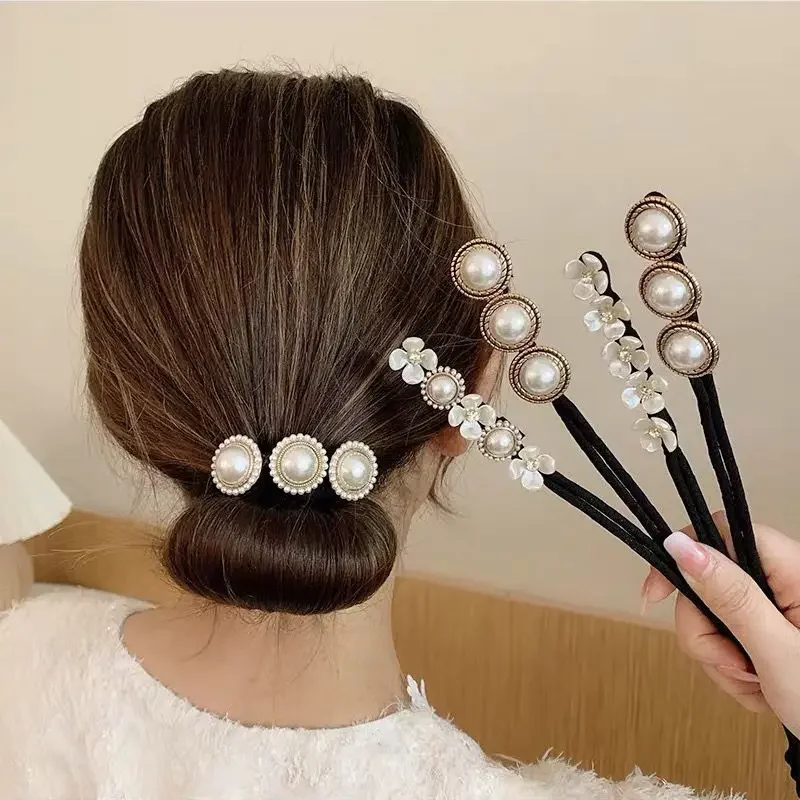 Korean-style super fairy flower pearl ball head hair curler elegant retro flower corn head shape lazy hair curler artifact