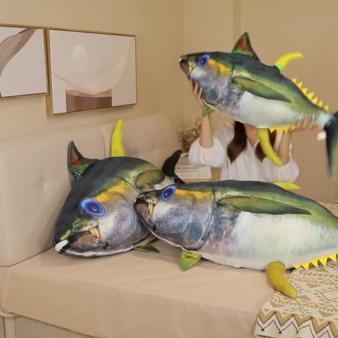 Hot Sell Funny Fish Plush Pillow Soft Plush Simulation Tunas Throw