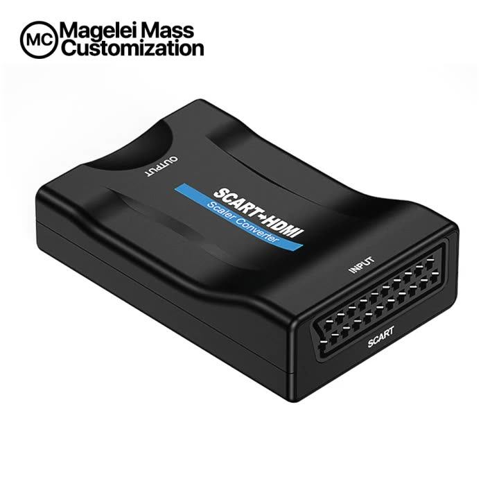 Cheaper Price 1080P SCART to HDMI Converter Video Audio Upscale Adapter  Plug and Play with USB Cable for HDTV and DVD