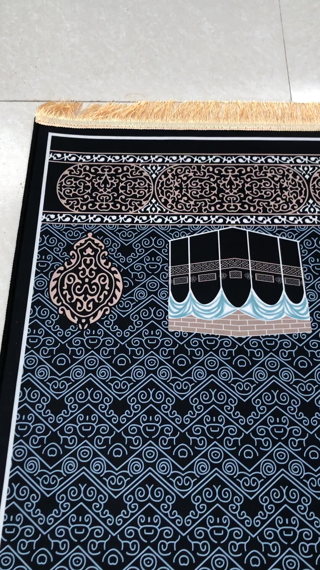 High Quality 3dprinted Crystal Velvet Prayer Mat For Muslim Worship