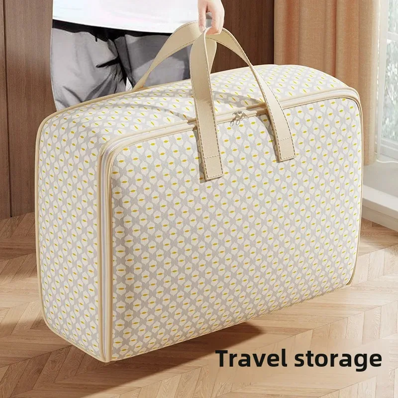 Cross-border Non-woven Grey Corrugated Storage Bag Special Clothes Moving Bag Travel Storage Bag Cotton Quilt Bag