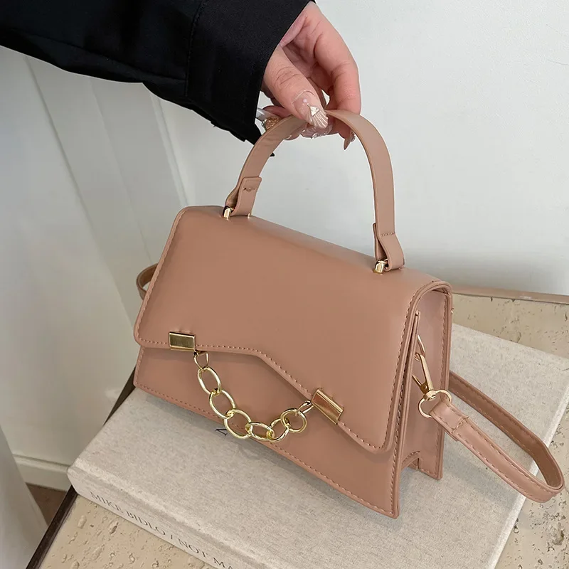 Box Bag Women's 2025 Spring New Fashionable Western Style Portable Small Square Bag Chain Design Shoulder Crossbody Bag